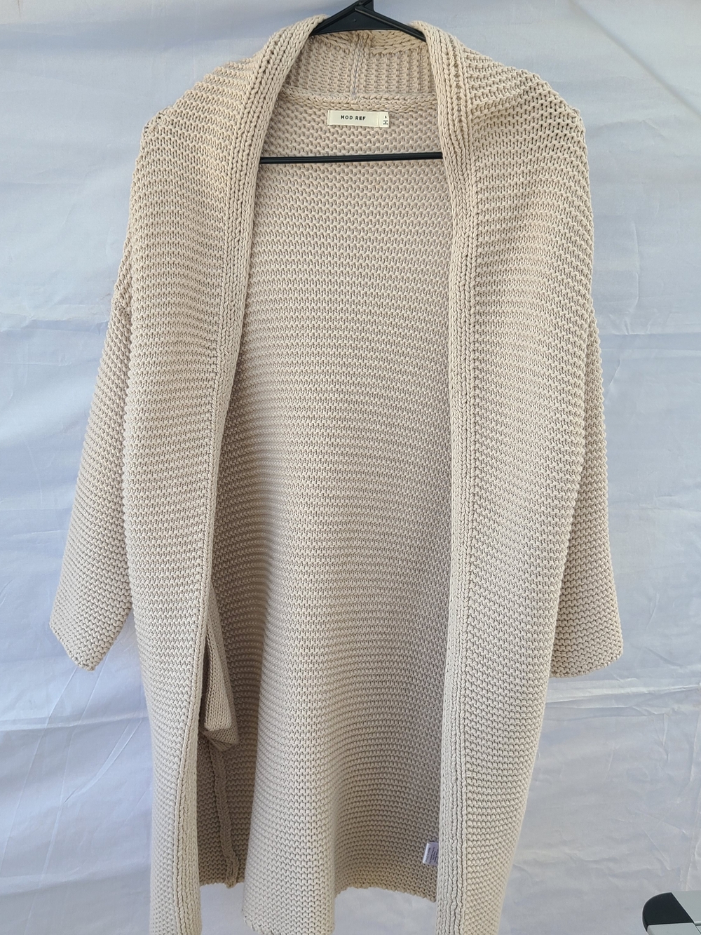 Mod Ref Cream Open-Front Knit Cardigan